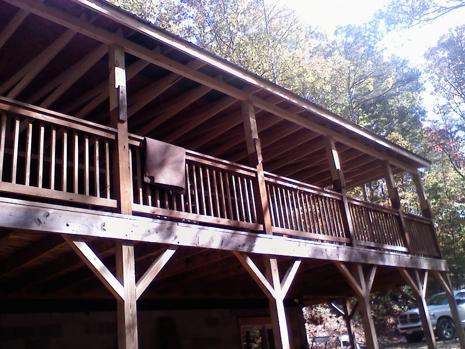 Timber framing under a new elevated porch and deck — Roof Leak Repair in Tarrs by Roofing Brothers